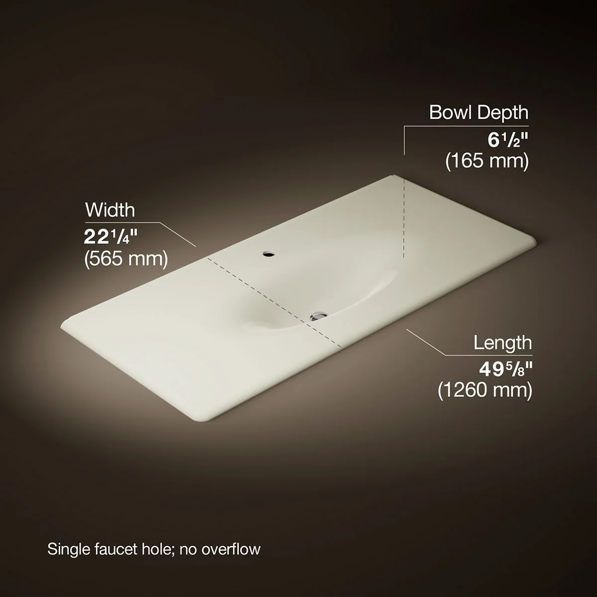 KOHLER K-3053-1 Iron/Impressions 49" Enameled cast iron vanity top with integrated oval sink - Image 29