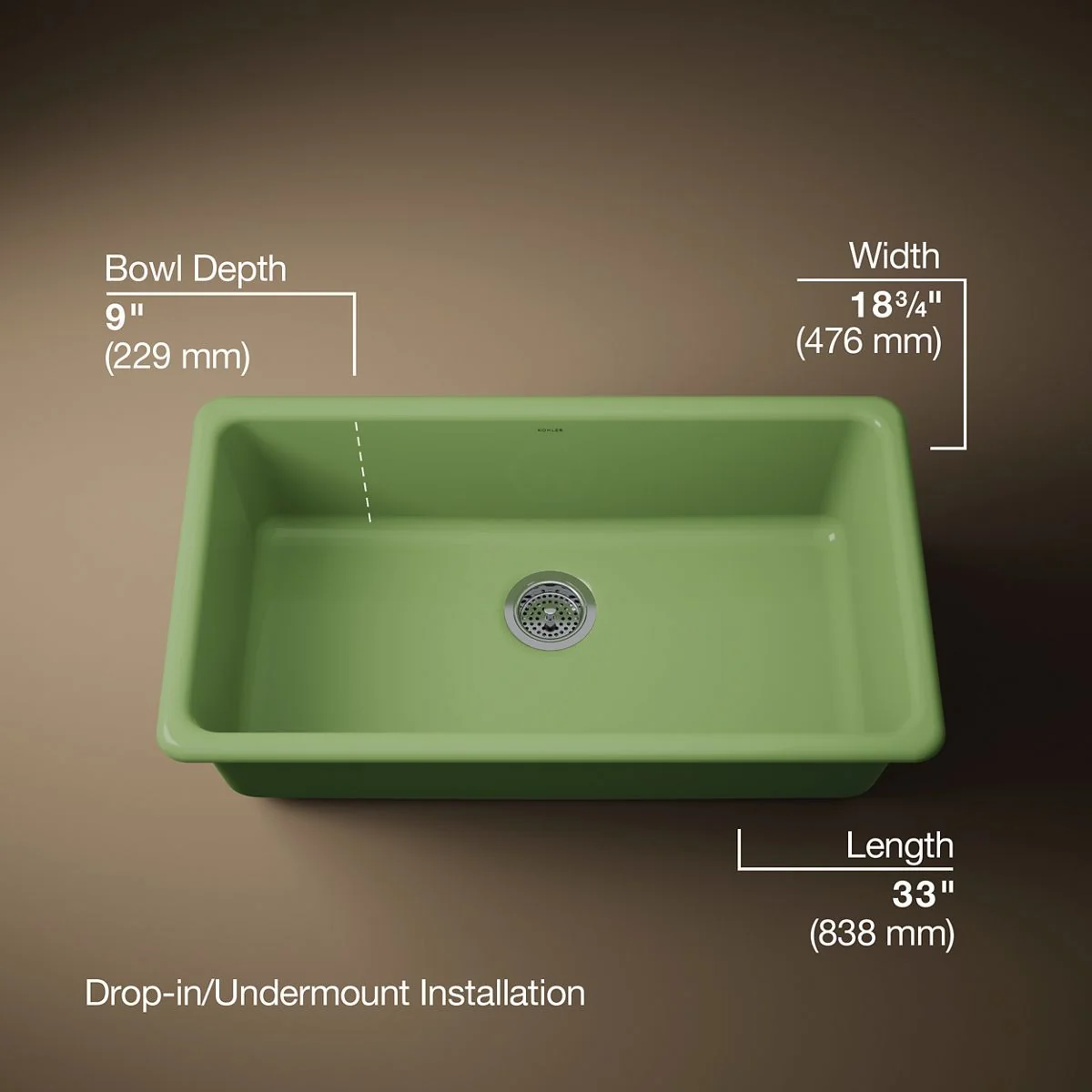 KOHLER K-5707 Iron/Tones 33" top-/undermount single-bowl kitchen sink - Image 27