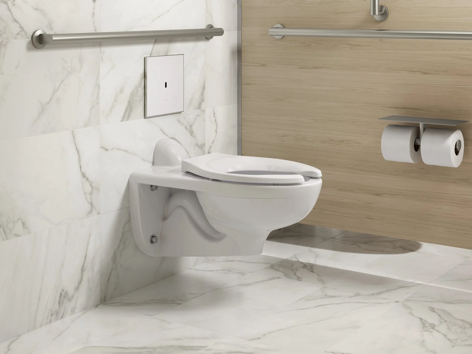 KOHLER K-61TB10S50-0WH Mach Flex Glass faceplate for concealed touchless toilet flushometer, dual-flush (1.1 / 1.28 gpf) - Image 13