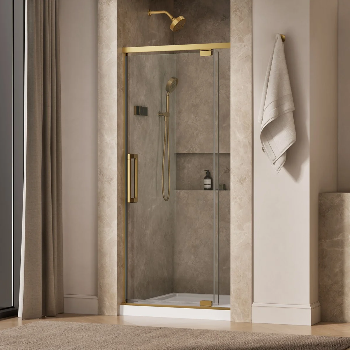 KOHLER K-CA37593-8L Statement 76" H pivot shower door with 5/16"-thick glass - Image 6