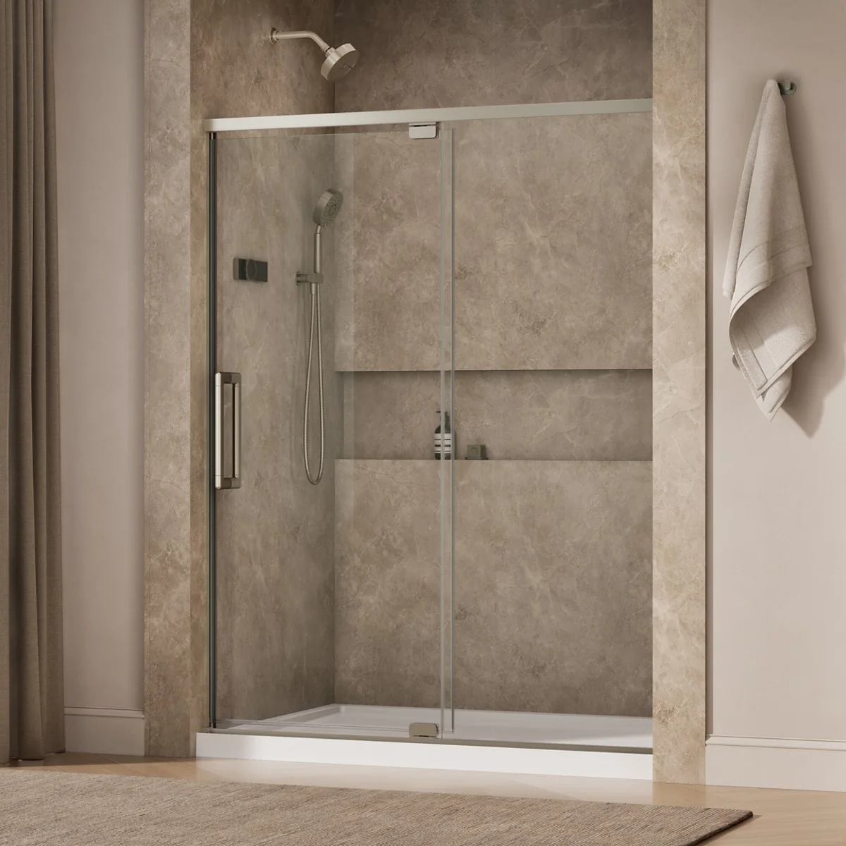KOHLER K-CA37597-8L Statement 76" H pivot shower door with 5/16"-thick glass - Image 14