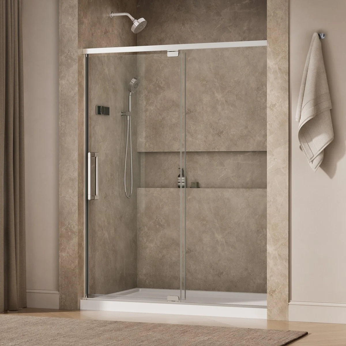 KOHLER K-CA37597-8L Statement 76" H pivot shower door with 5/16"-thick glass - Image 18