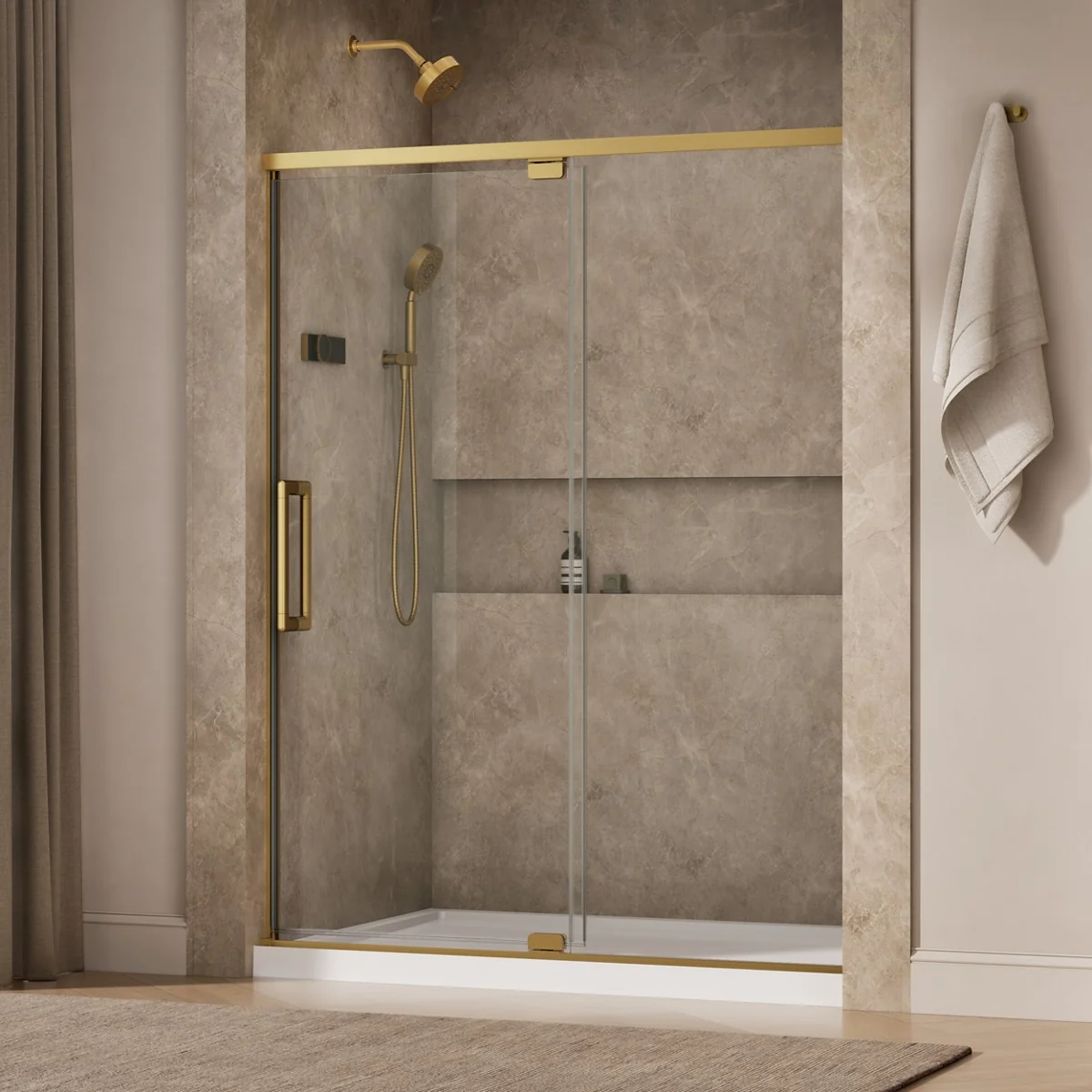 KOHLER K-CA37597-8L Statement 76" H pivot shower door with 5/16"-thick glass - Image 6