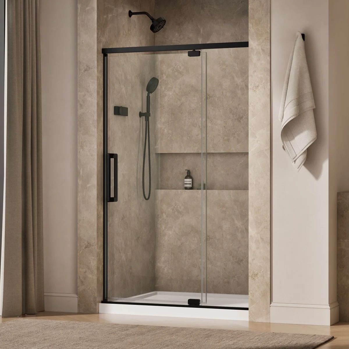 KOHLER K-CA37599-8L Statement 76" H pivot shower door with 5/16"-thick glass - Image 10