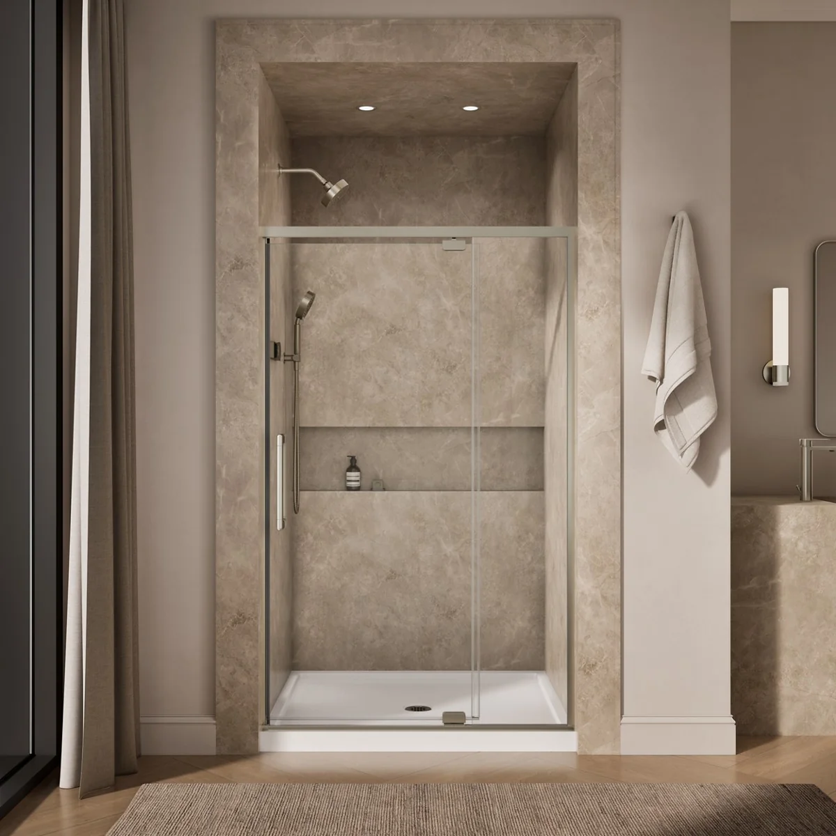 KOHLER K-CA37599-8L Statement 76" H pivot shower door with 5/16"-thick glass - Image 15