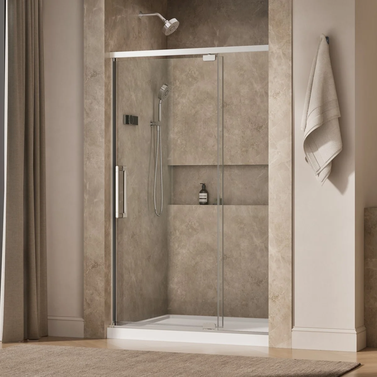 KOHLER K-CA37599-8L Statement 76" H pivot shower door with 5/16"-thick glass - Image 18