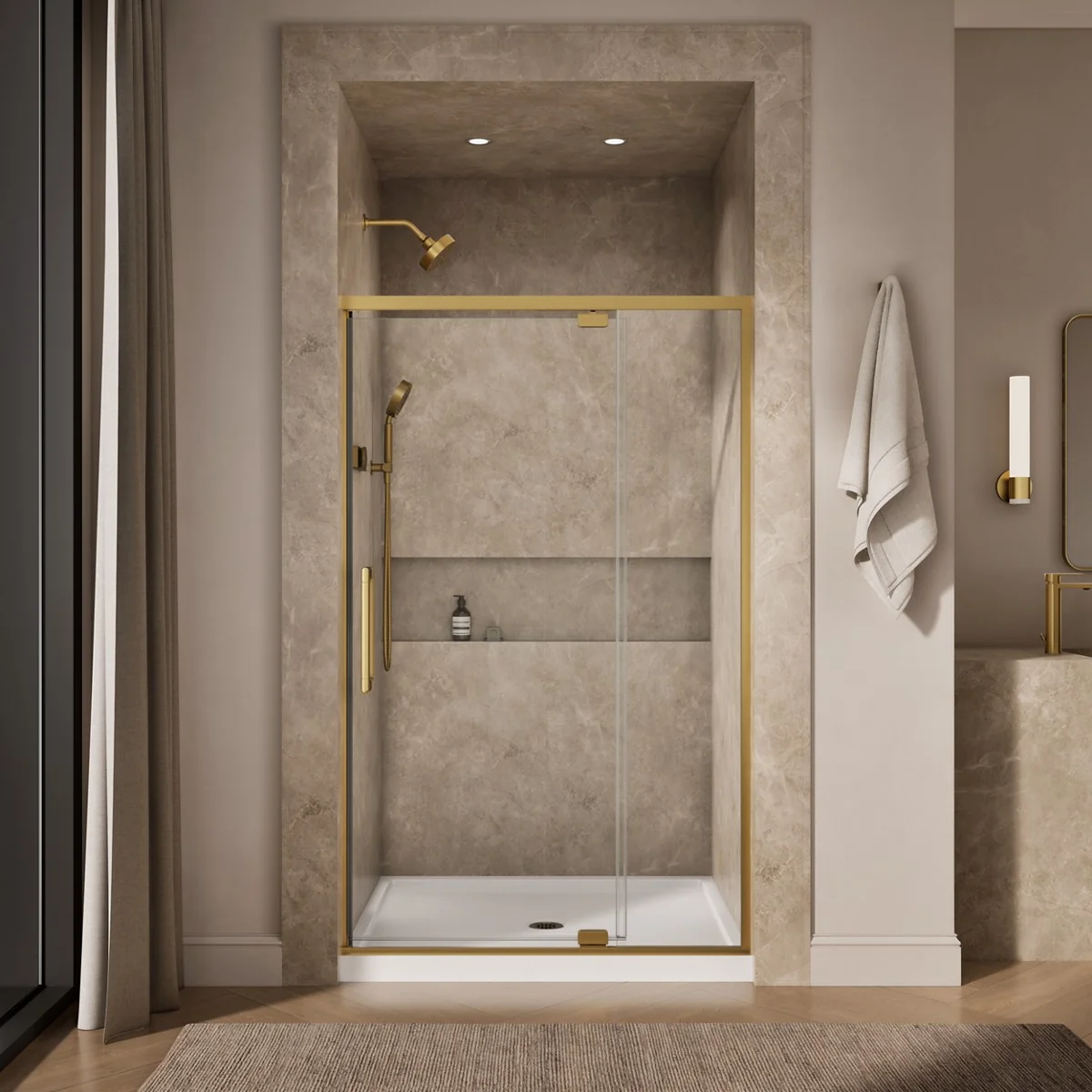 KOHLER K-CA37599-8L Statement 76" H pivot shower door with 5/16"-thick glass - Image 7