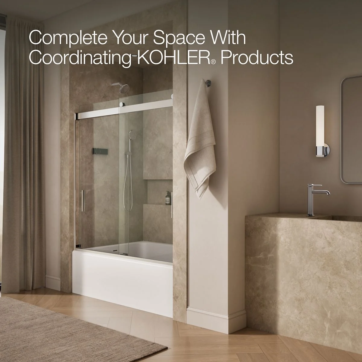 KOHLER K-706000-L Levity 62" H sliding bath door with 1/4"-thick glass - Image 36