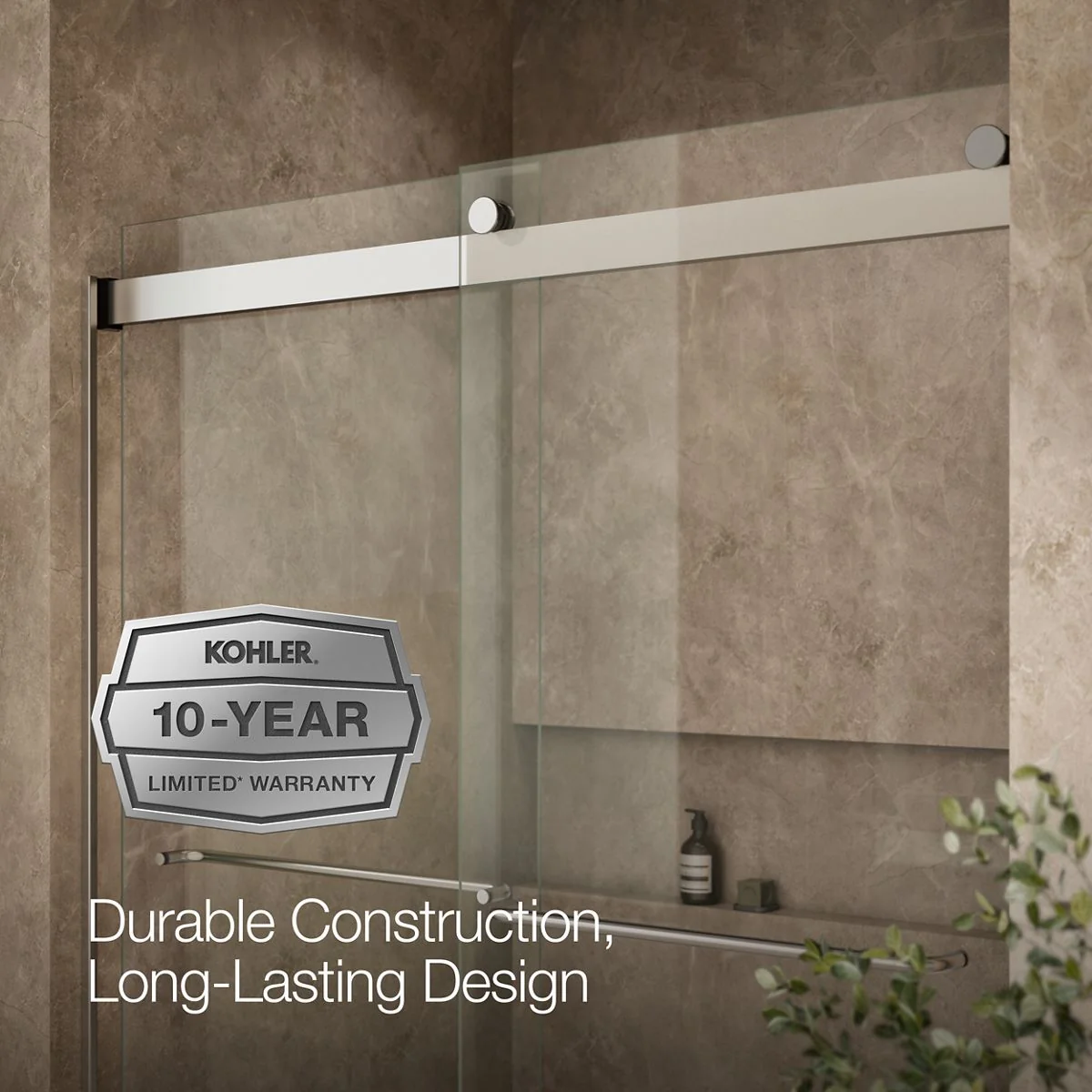 KOHLER K-706004-L Levity Sliding bath door, 62" H x 56-5/8 - 59-5/8" W, with 1/4" thick Crystal Clear glass - Image 31