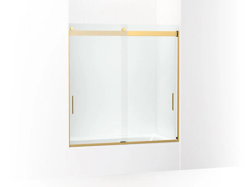 KOHLER K-706003-L Levity Sliding bath door, 62" H x 56-5/8 - 59-5/8" W, with 3/8" thick Crystal Clear glass