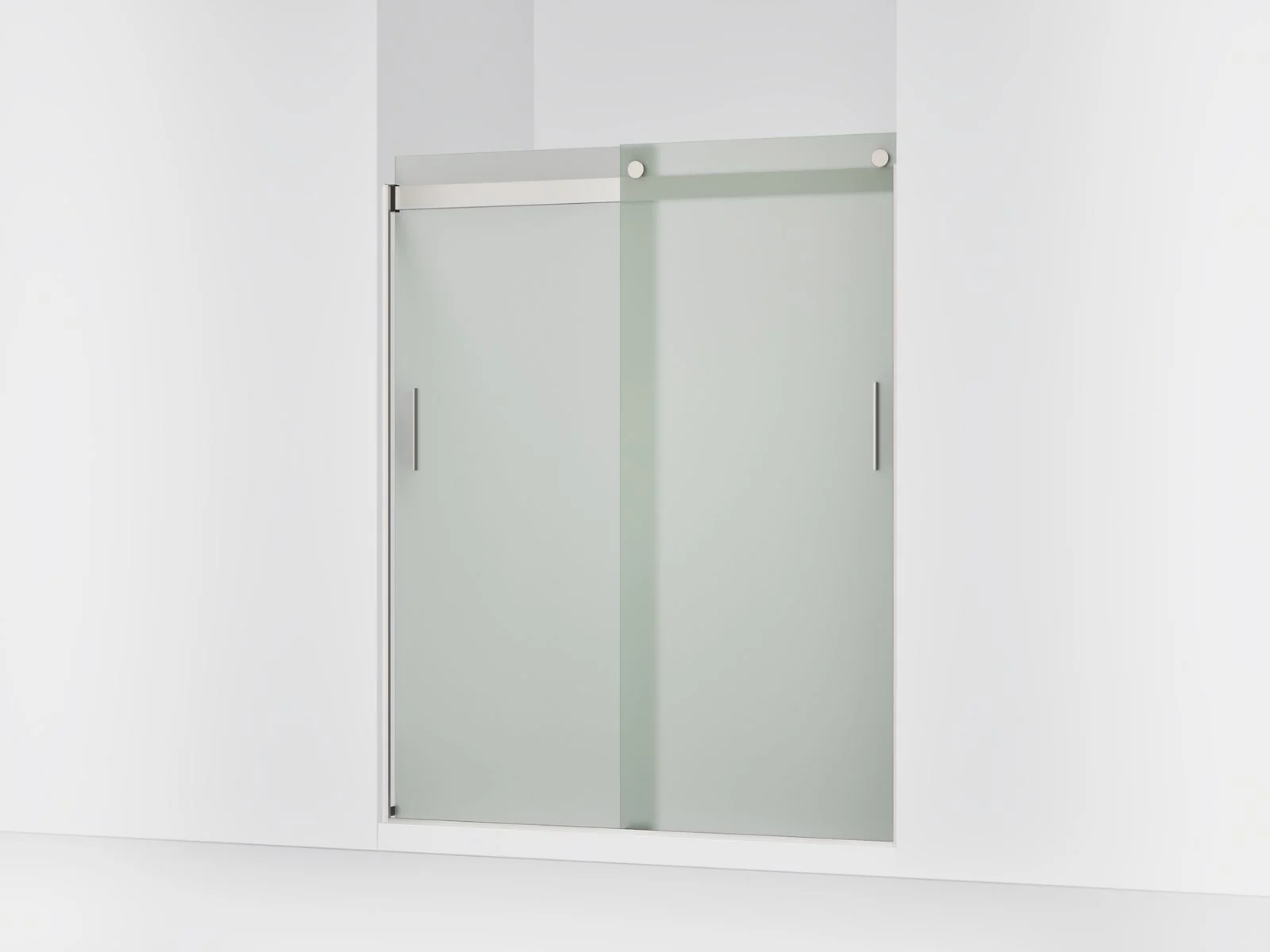 KOHLER K-706009-D3 Levity Sliding shower door, 74" H x 56-5/8 - 59-5/8" W, with 1/4" thick Frosted glass and blade handles - Image 19