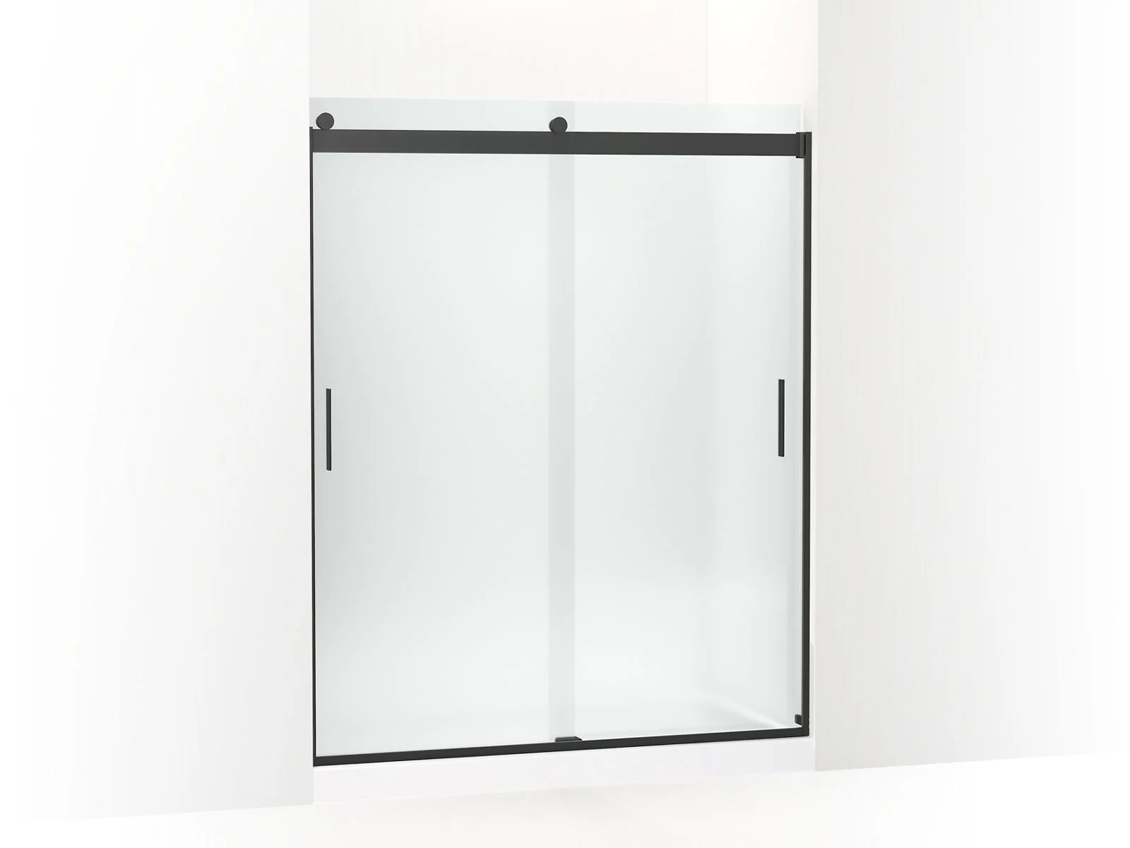 KOHLER K-706009-D3 Levity Sliding shower door, 74" H x 56-5/8 - 59-5/8" W, with 1/4" thick Frosted glass and blade handles - Image 3