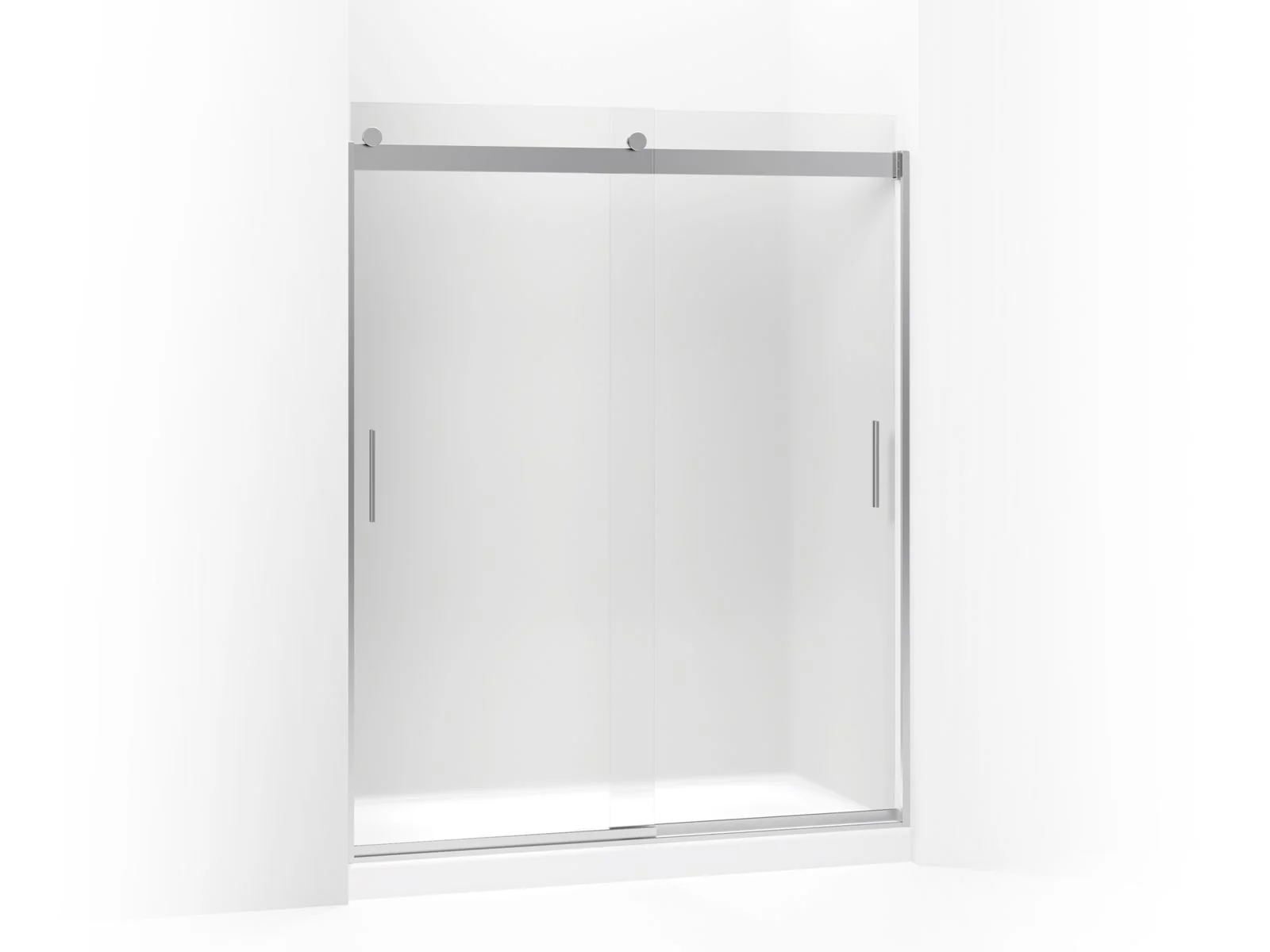 KOHLER K-706009-D3 Levity Sliding shower door, 74" H x 56-5/8 - 59-5/8" W, with 1/4" thick Frosted glass and blade handles - Image 5