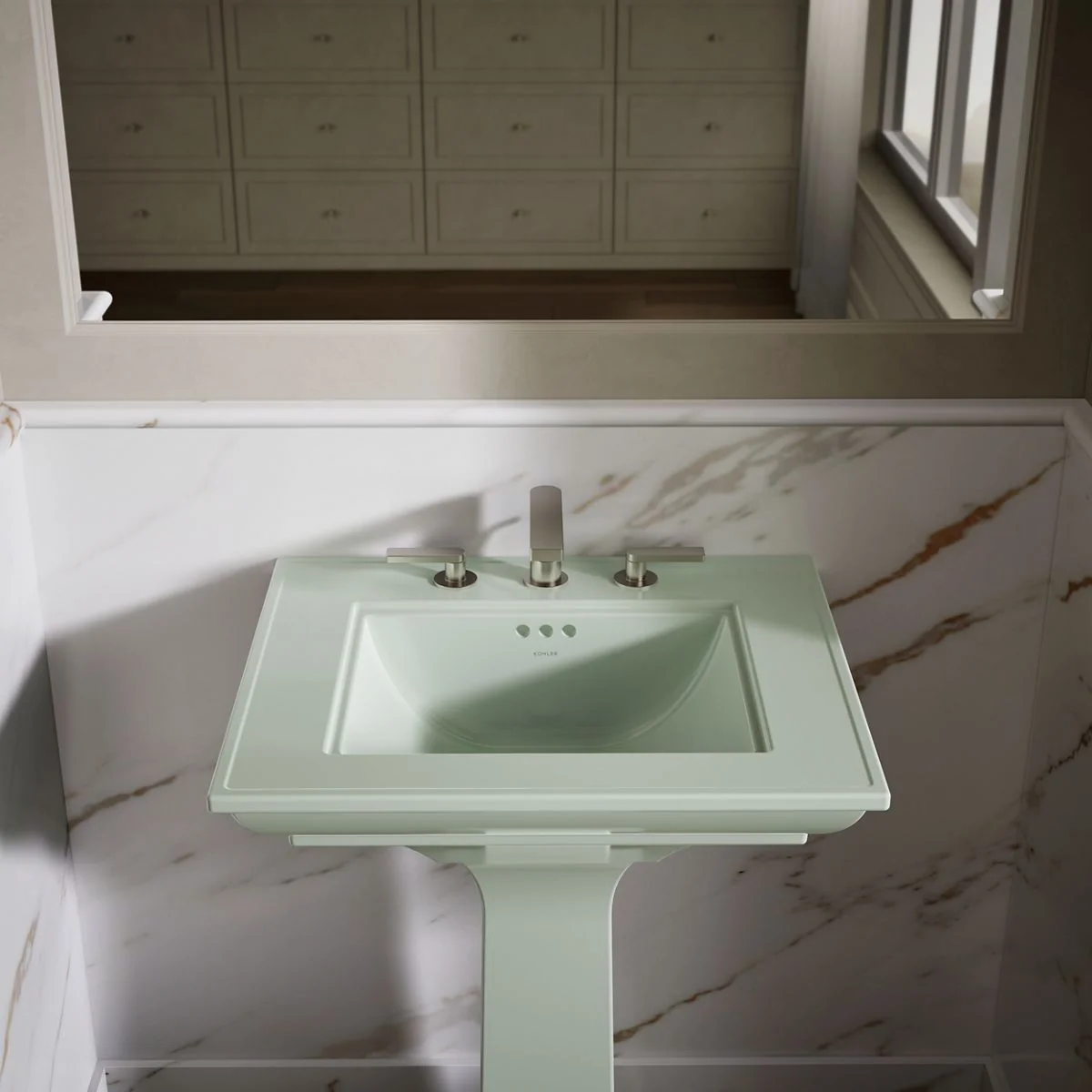 KOHLER K-29999-8 Memoirs 25" pedestal/console table bathroom sink - Image 33
