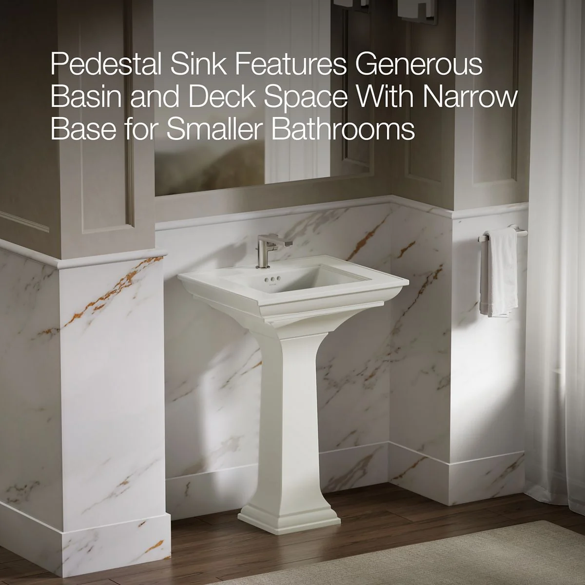 KOHLER K-2344-1 Memoirs 25" rectangular pedestal bathroom sink - Image 11