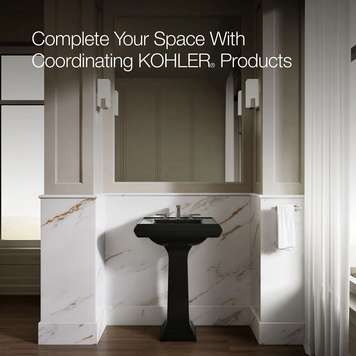 KOHLER K-2239-8 Memoirs Pedestal/console table bathroom sink basin with 8" widespread faucet holes - Image 26