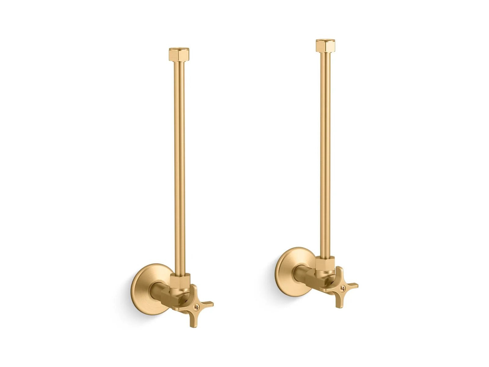 KOHLER K-7606-P Pair 1/2" NPT angle supplies with stop, cross handle and annealed vertical tube - Image 3