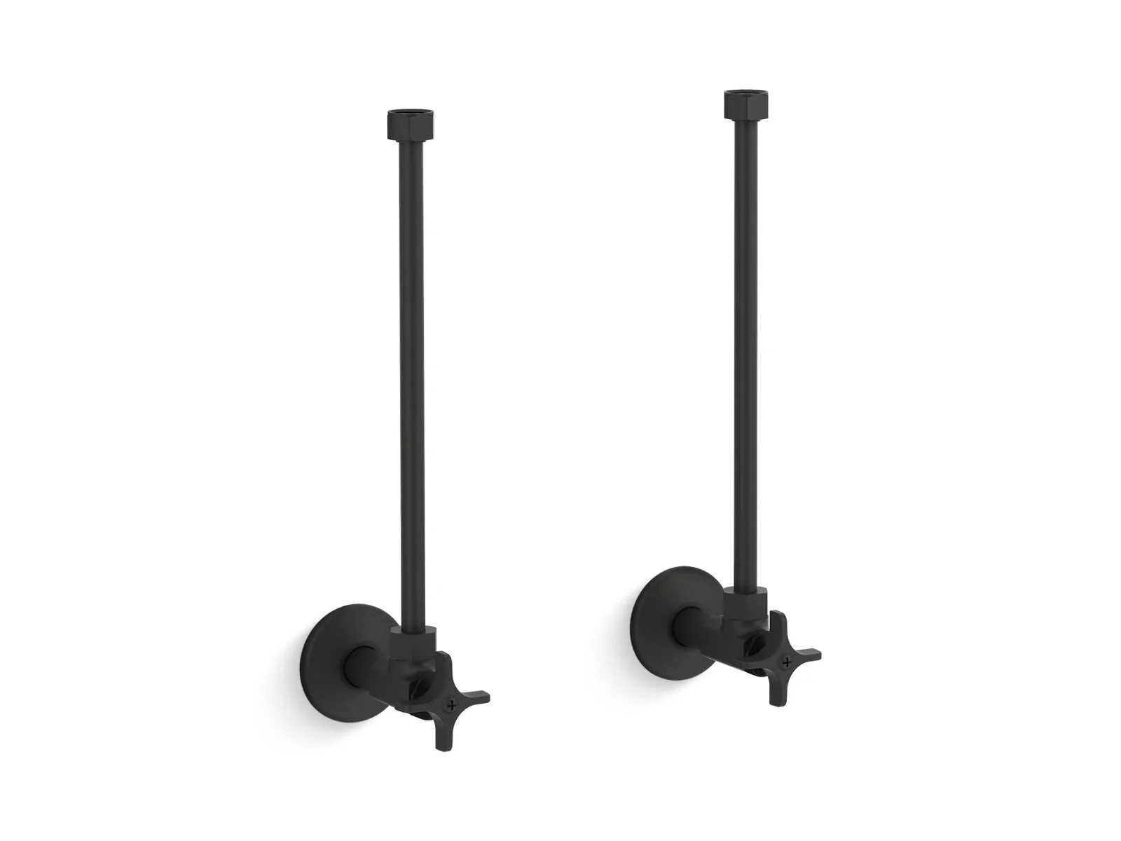 KOHLER K-7606-P Pair 1/2" NPT angle supplies with stop, cross handle and annealed vertical tube - Image 4
