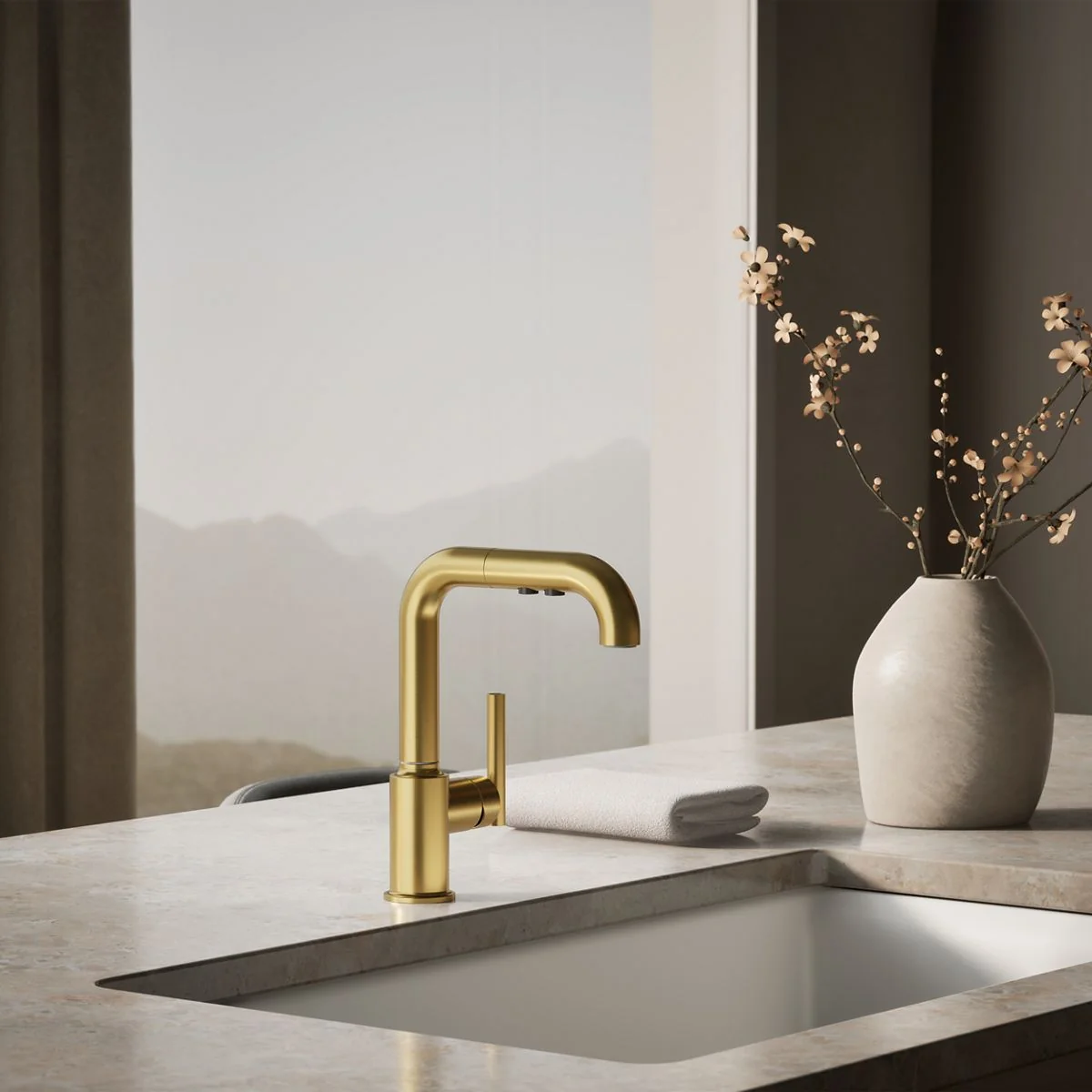 KOHLER K-7506 Purist Pull-out kitchen sink faucet with three-function sprayhead - Image 11