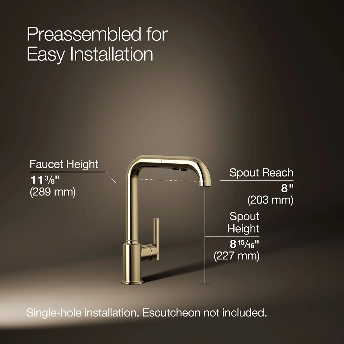 KOHLER K-7505 Purist Pull-out kitchen sink faucet with three-function sprayhead - Image 19