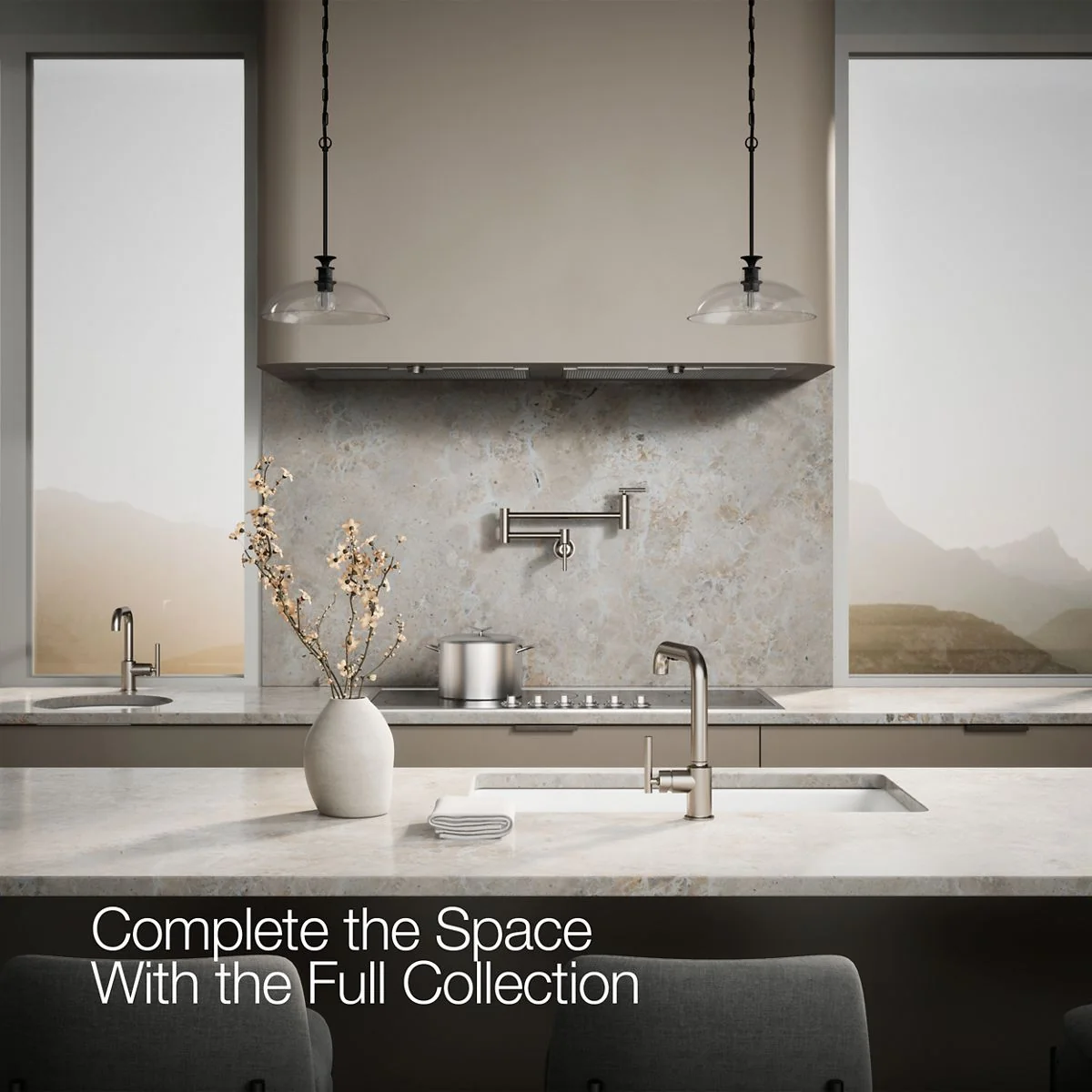 KOHLER K-7505 Purist Pull-out kitchen sink faucet with three-function sprayhead - Image 46