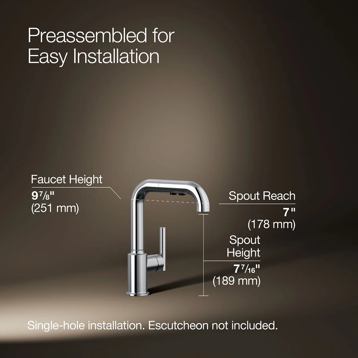 KOHLER K-7506 Purist Pull-out kitchen sink faucet with three-function sprayhead - Image 34