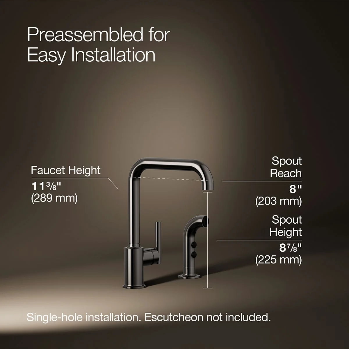 KOHLER K-7508 Purist Single-handle kitchen sink faucet with side sprayer - Image 44
