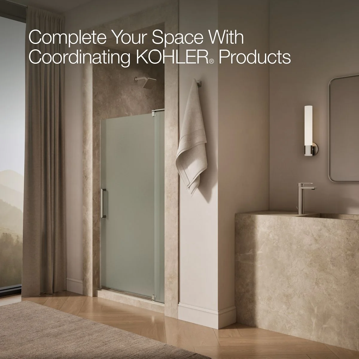 KOHLER K-707541-D3 Revel Pivot shower door, 70" H x 39-1/8 - 44" W, with 5/16" thick Frosted glass - Image 11