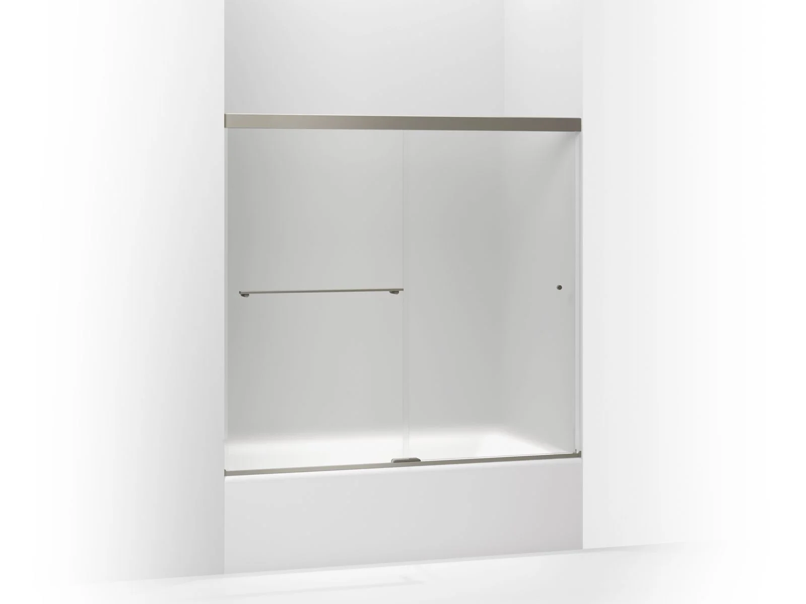 KOHLER K-707000-D3 Revel Sliding bath door, 55-1/2" H x 56-5/8 - 59-5/8" W, with 1/4" thick Frosted glass - Image 2