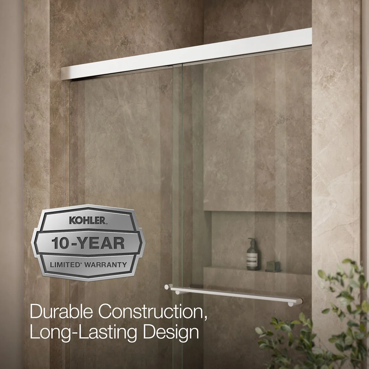 KOHLER K-707100-L Revel Sliding shower door, 70" H x 44-5/8 - 47-5/8" W, with 1/4" thick Crystal Clear glass - Image 18