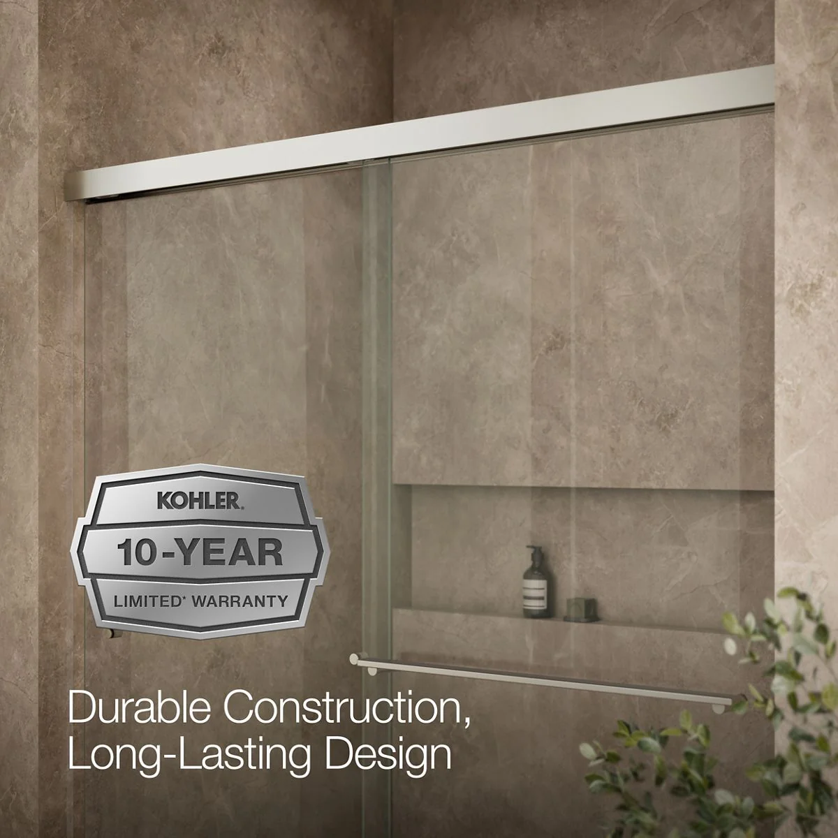KOHLER K-707200-L Revel Sliding shower door, 70" H x 56-5/8 - 59-5/8" W, with 1/4" thick Crystal Clear glass - Image 13