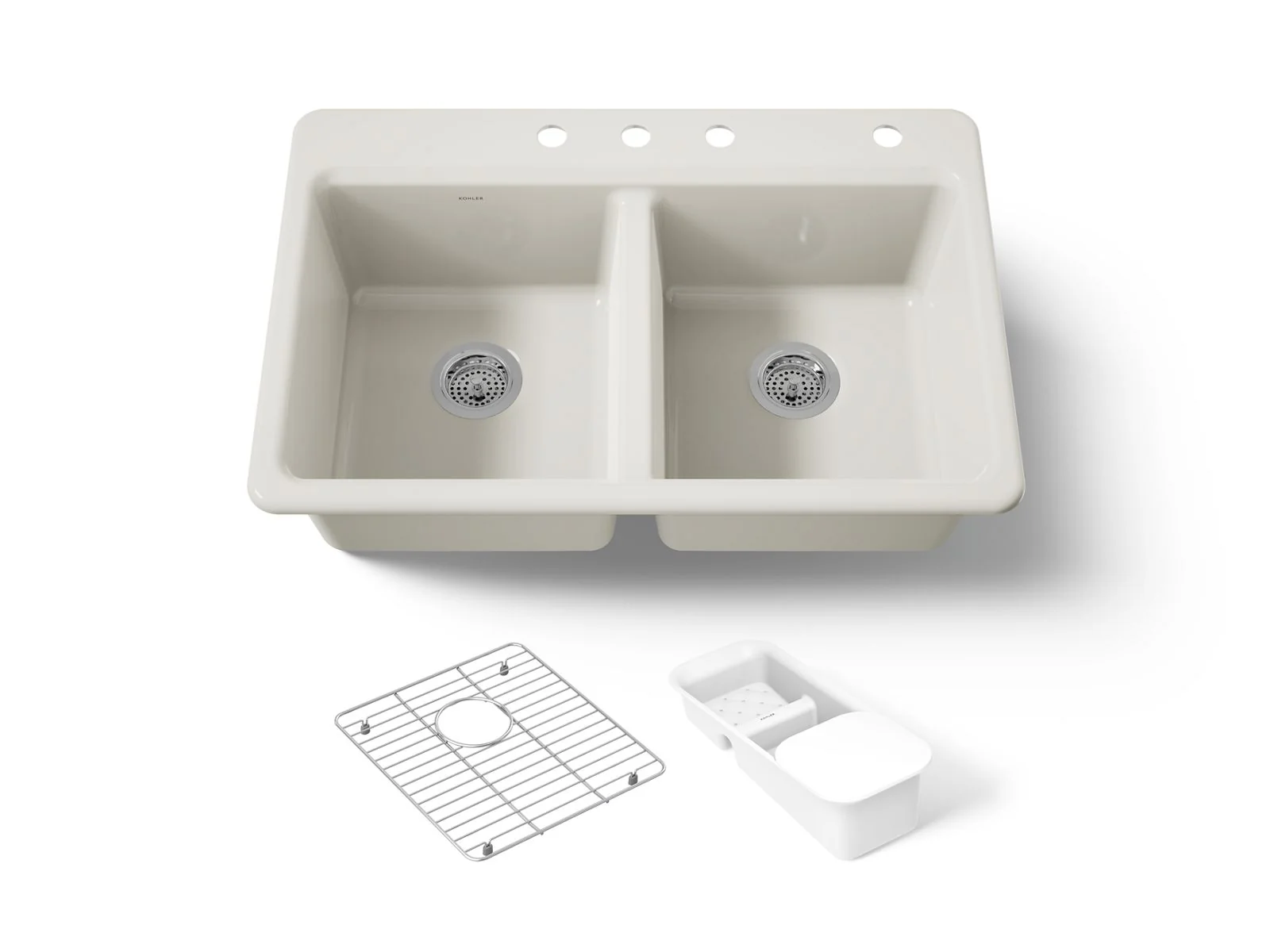 KOHLER K-8679-4A2 Riverby 33" top-mount double-bowl workstation kitchen sink - Image 15