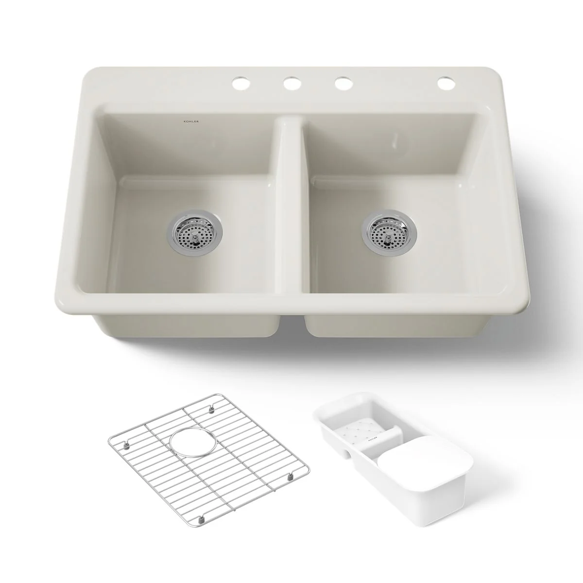 KOHLER K-8679-4A2 Riverby 33" top-mount double-bowl workstation kitchen sink - Image 19