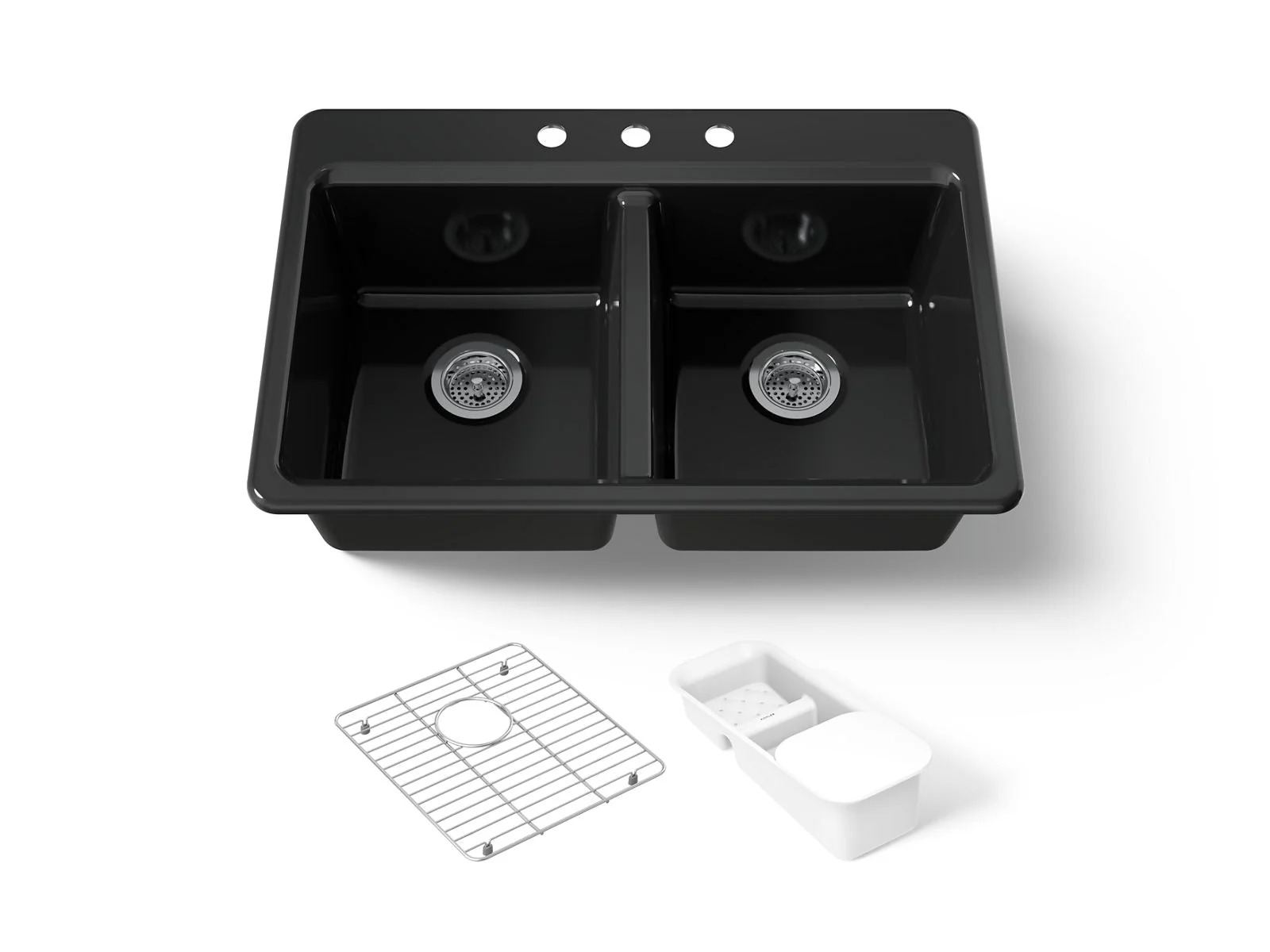 KOHLER K-8679-3A2 Riverby 33" top-mount double-bowl workstation kitchen sink - Image 10