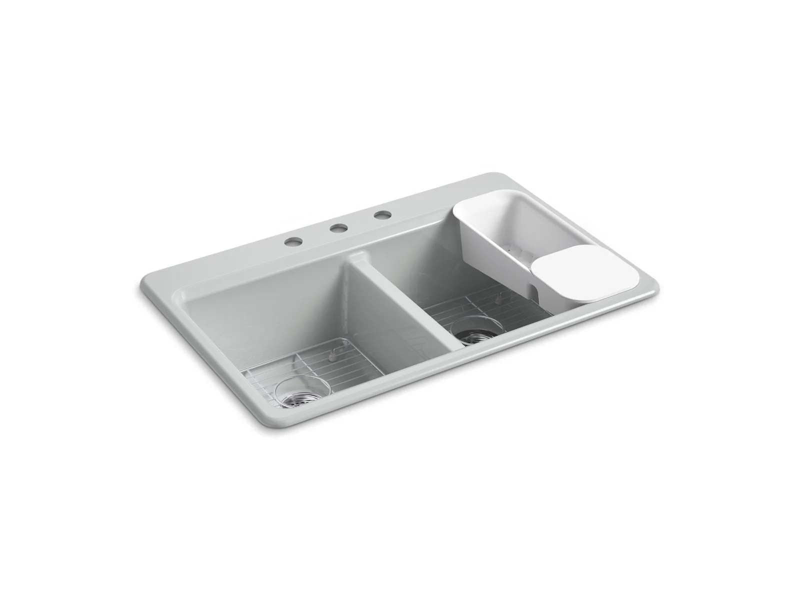 KOHLER K-8679-3A2 Riverby 33" top-mount double-bowl workstation kitchen sink - Image 20