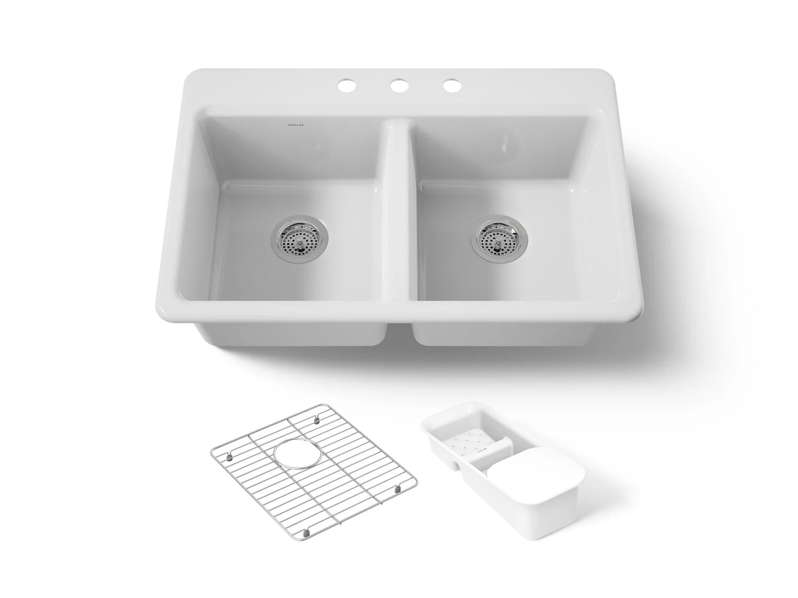 KOHLER K-8679-3A2 Riverby 33" top-mount double-bowl workstation kitchen sink - Image 5