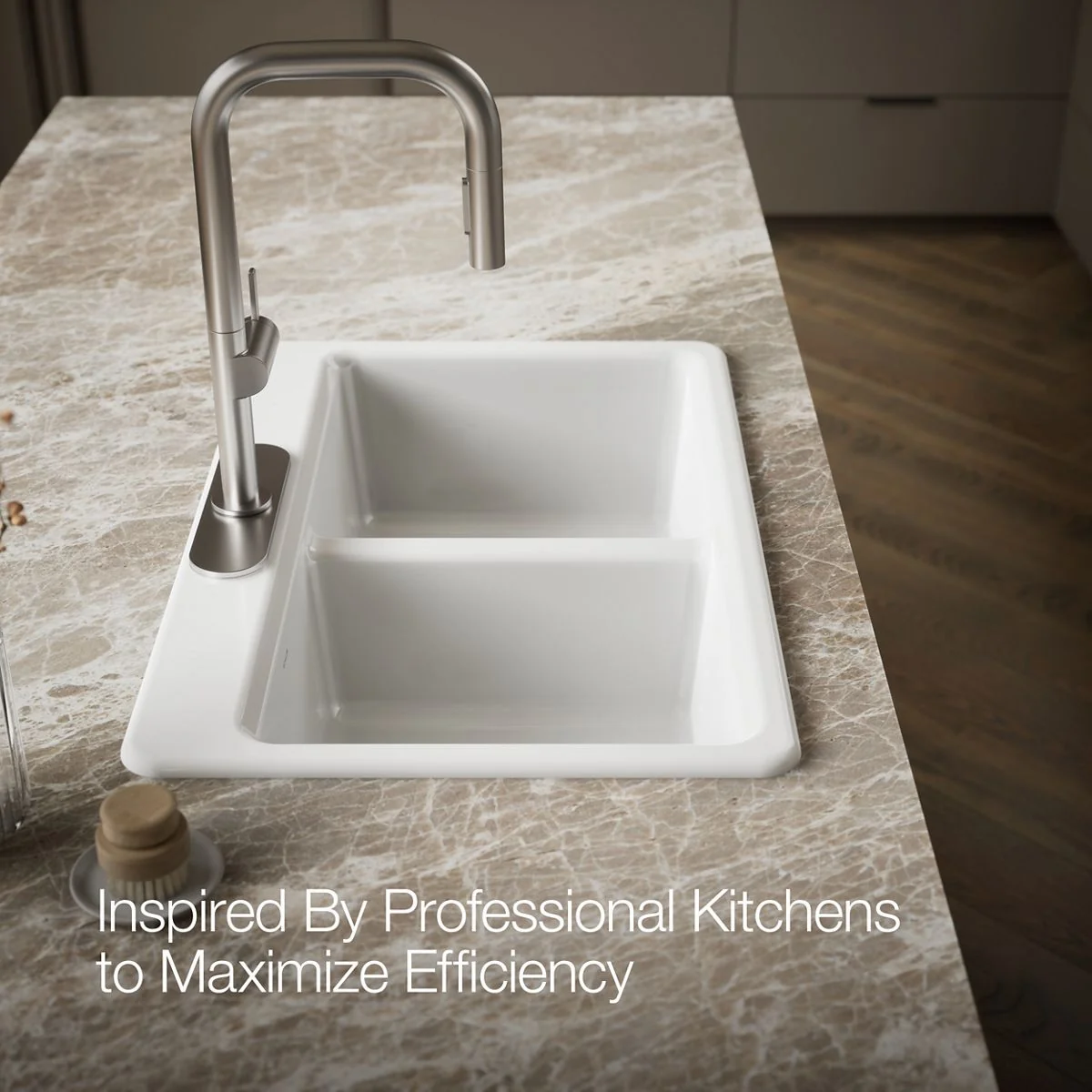 KOHLER K-8679-3A2 Riverby 33" top-mount double-bowl workstation kitchen sink - Image 8
