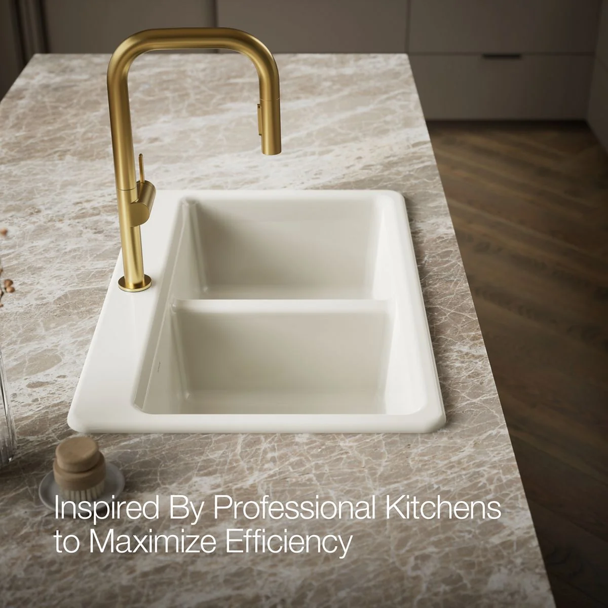 KOHLER K-8679-1A2 Riverby 33" top-mount double-bowl workstation kitchen sink - Image 16