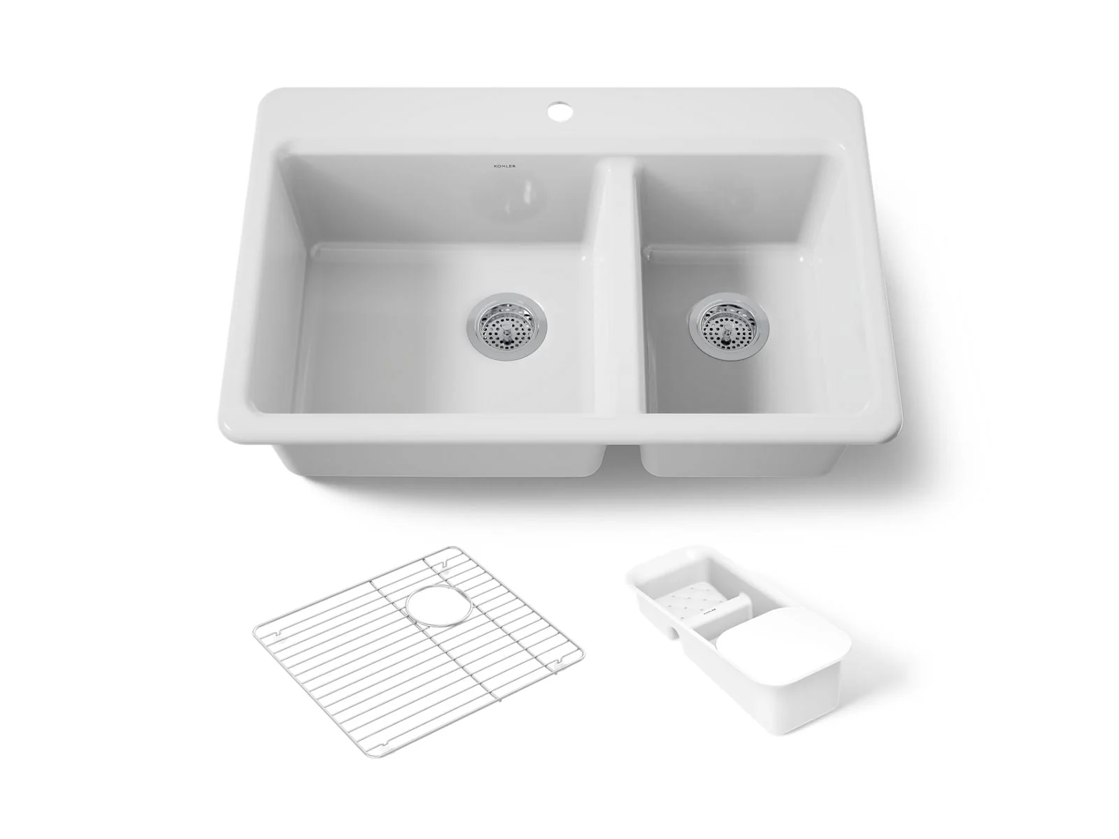 KOHLER K-8669-1A2 Riverby 33" top-mount double-bowl workstation kitchen sink - Image 10