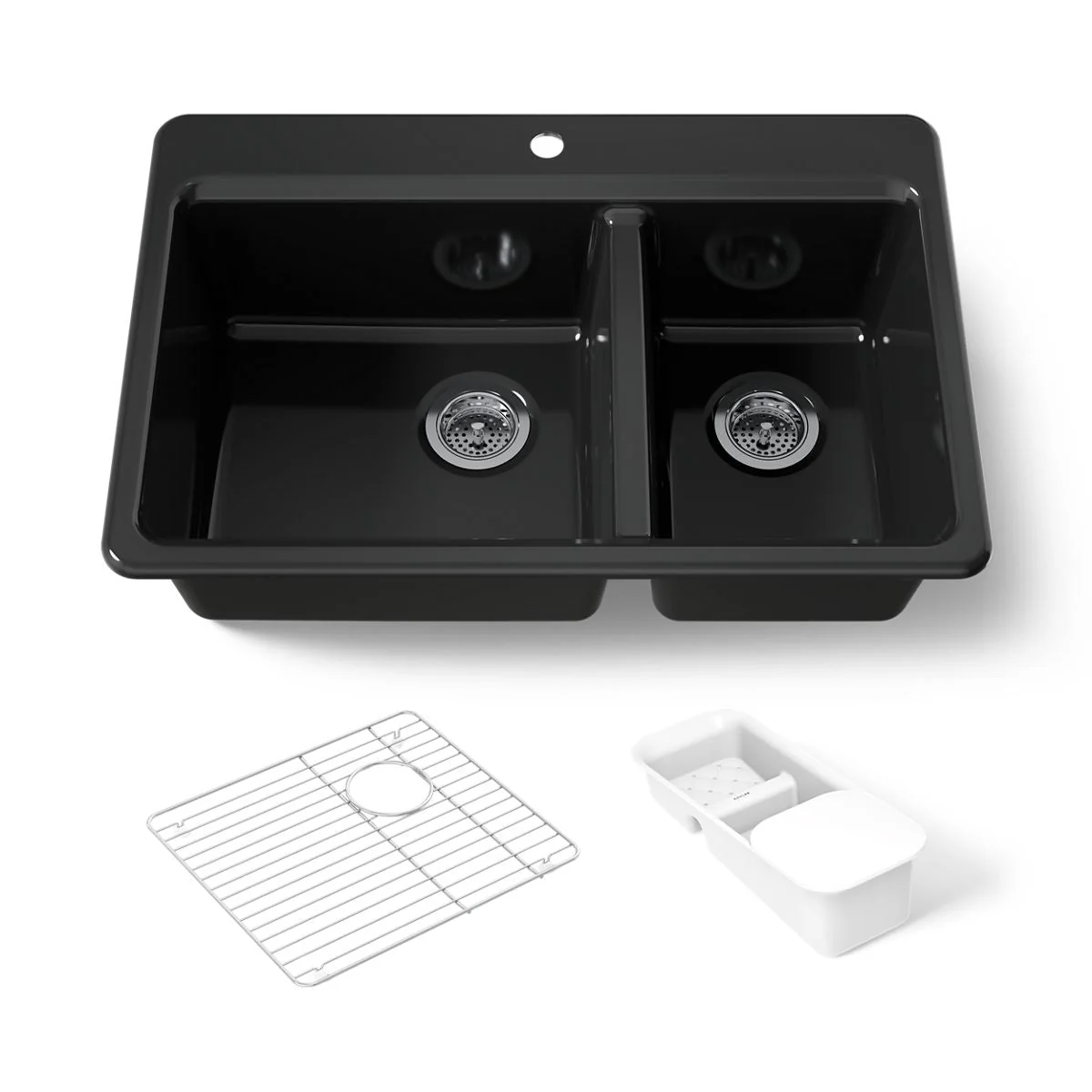 KOHLER K-8669-1A2 Riverby 33" top-mount double-bowl workstation kitchen sink - Image 9
