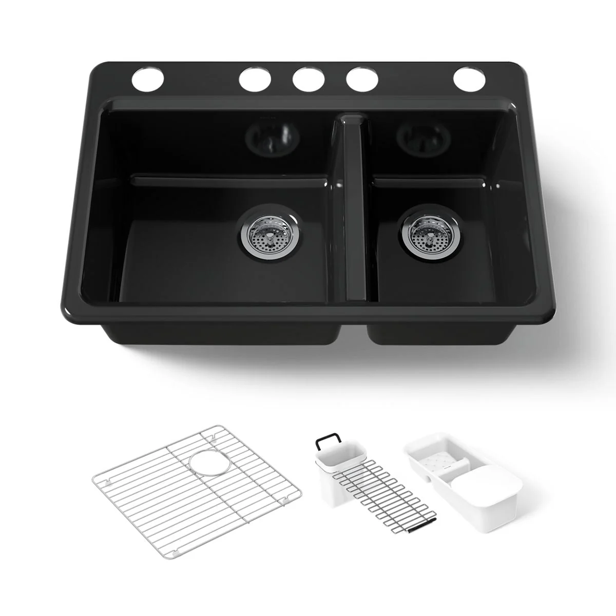 KOHLER K-8669-5UA3 Riverby 33" undermount double-bowl workstation kitchen sink - Image 20