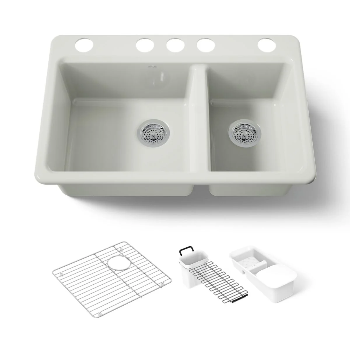 KOHLER K-8669-5UA3 Riverby 33" undermount double-bowl workstation kitchen sink - Image 40