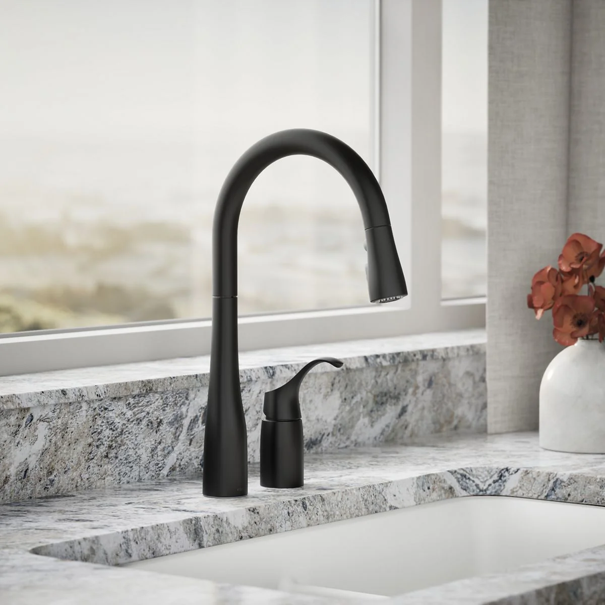 KOHLER K-647 Simplice Pull-down kitchen sink faucet with three-function sprayhead - Image 6