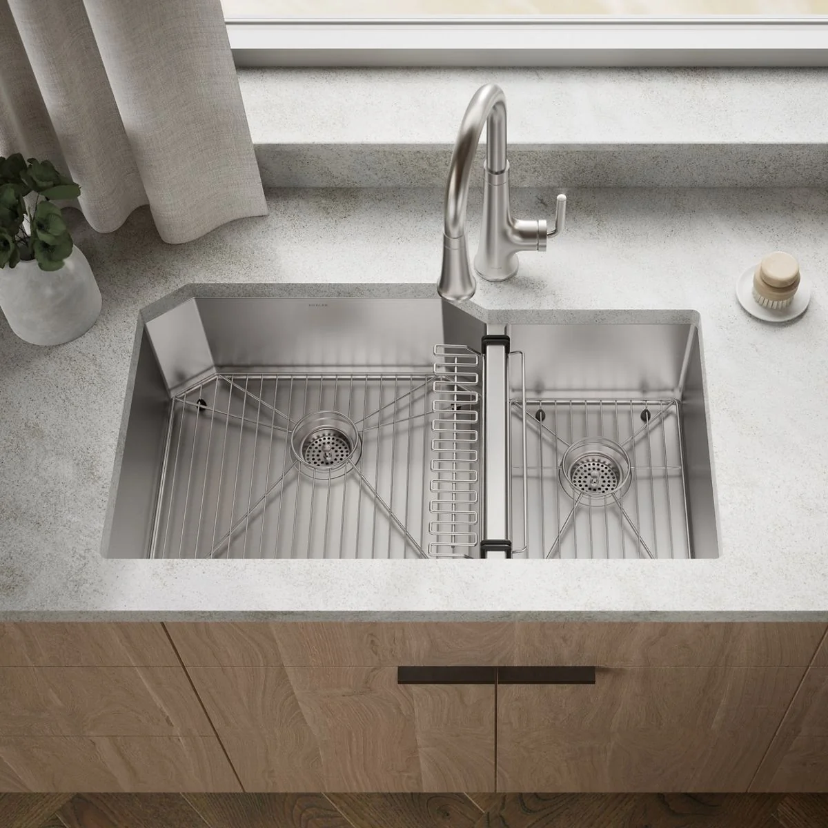 KOHLER K-5282 Strive 35-1/2" undermount double-bowl kitchen sink - Image 6