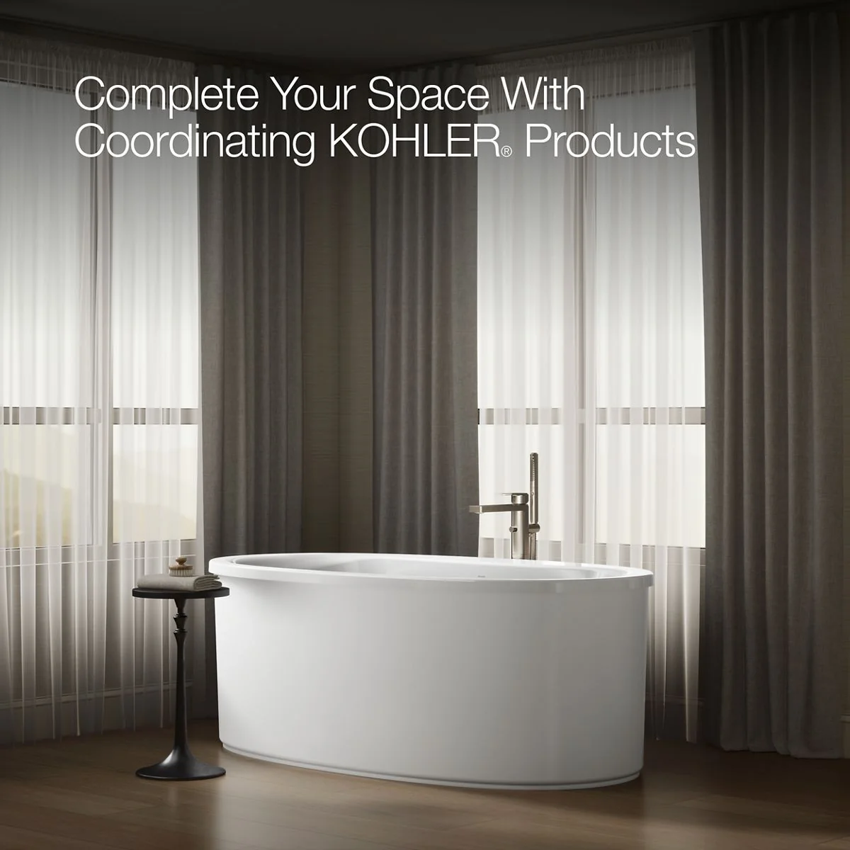 KOHLER K-6368 Sunstruck 65-1/2" x 35-1/2" freestanding bath, straight shroud - Image 5