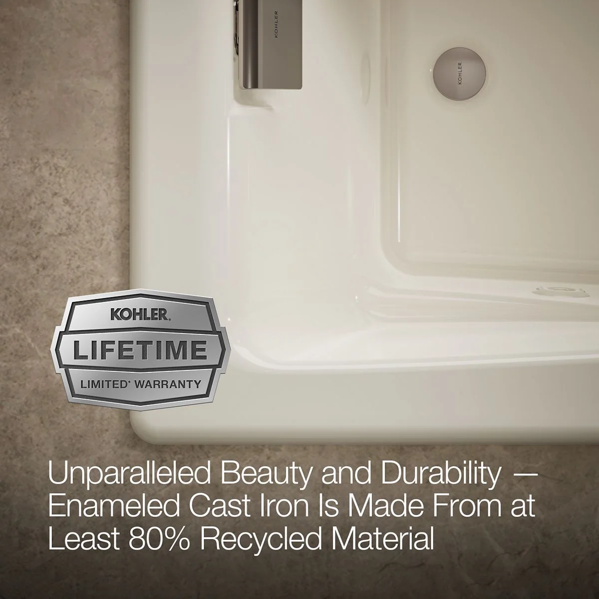 KOHLER K-865-JHM Tea-for-Two 71-3/4" x 36" drop-in/undermount whirlpool bath - Image 19
