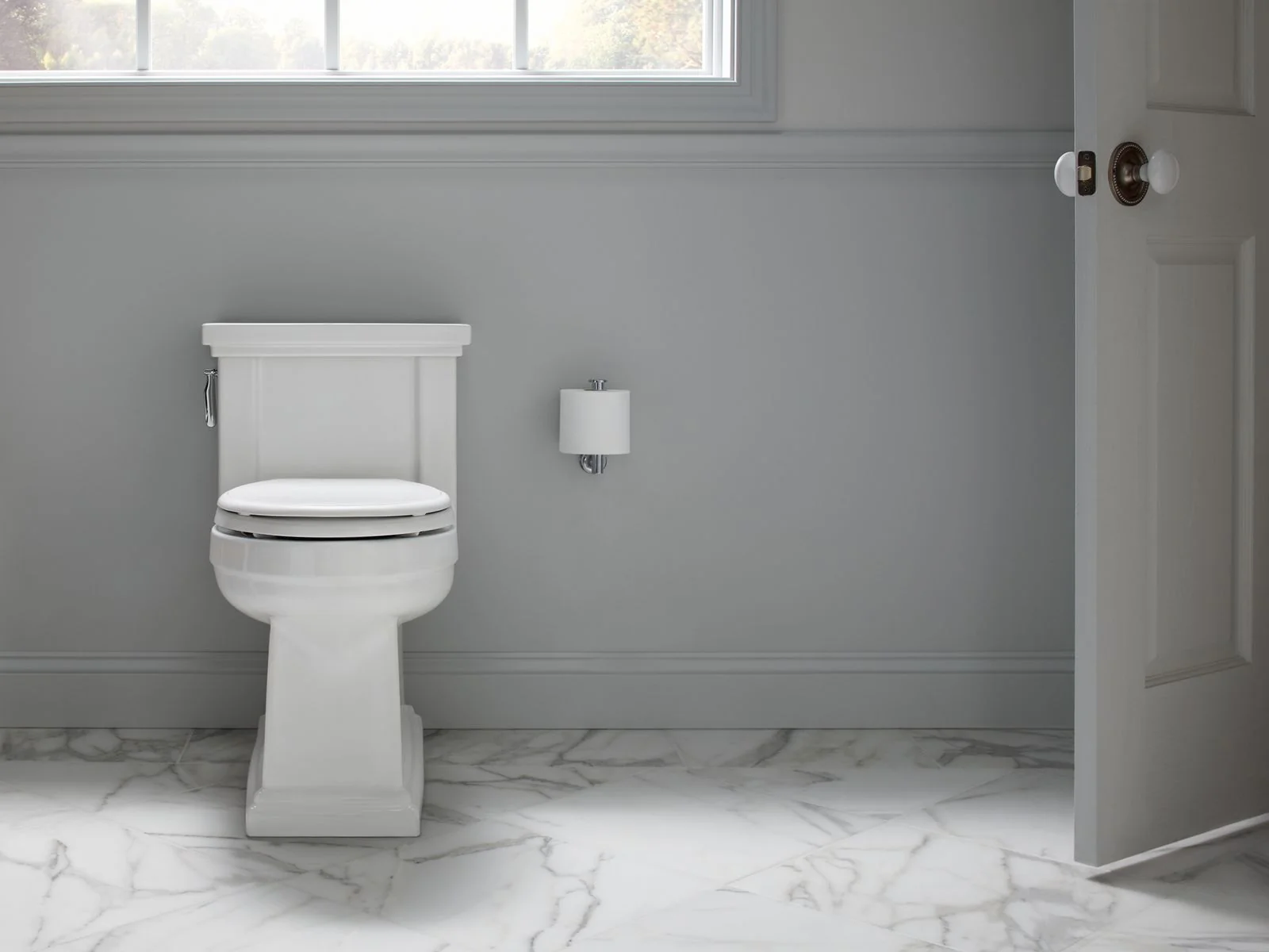 KOHLER K-3981 Tresham One-piece compact elongated toilet with skirted trapway, 1.28 gpf - Image 3