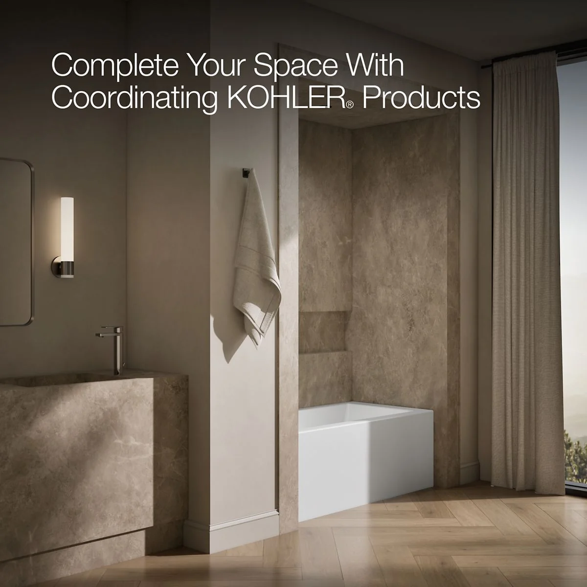 KOHLER K-20201-LA Underscore 60" x 30" alcove bath with integral apron, integral flange, and left-hand drain - Image 4