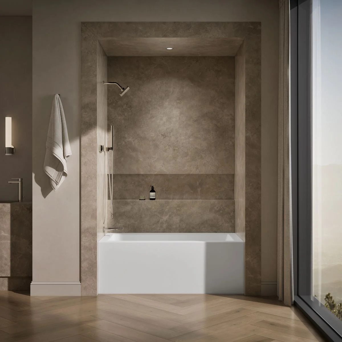 KOHLER K-20202-LA Underscore 60" x 32" alcove bath with integral apron, integral flange, and left-hand drain - Image 4