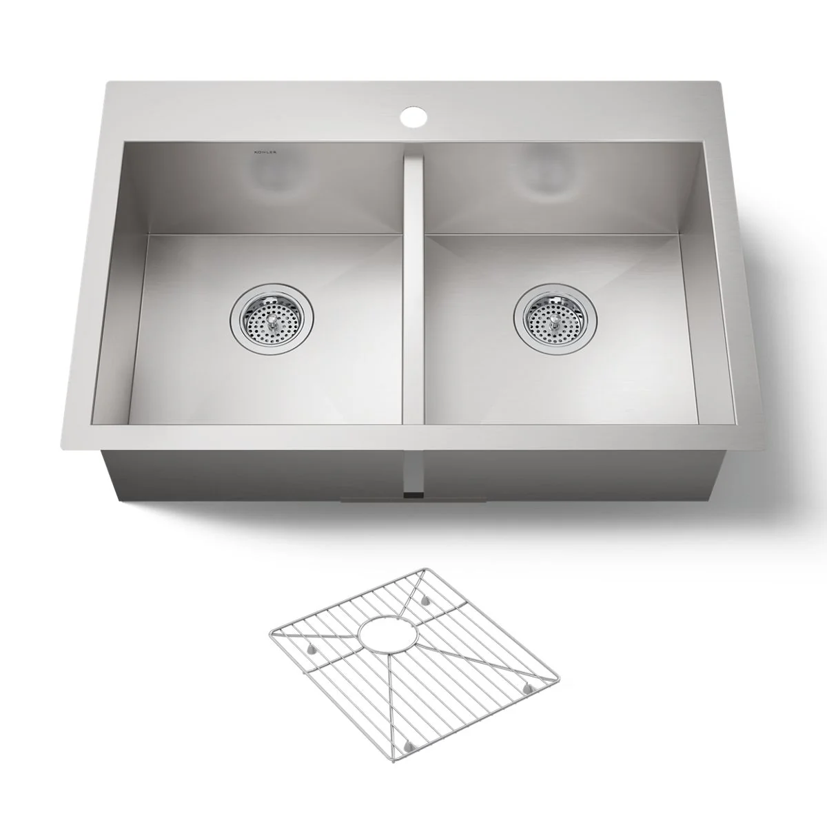 KOHLER K-3820-1 Vault 33" top-/undermount double-bowl kitchen sink - Image 5